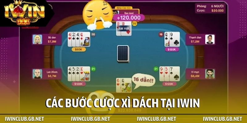 Các bước cược Xì Dách tại iWin
